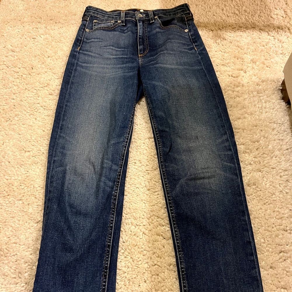 Rag and bone straight leg high rise cigarette jeans, size 24